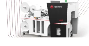 Angled view of the MNT C4235 integrated roll-to-roll label production system