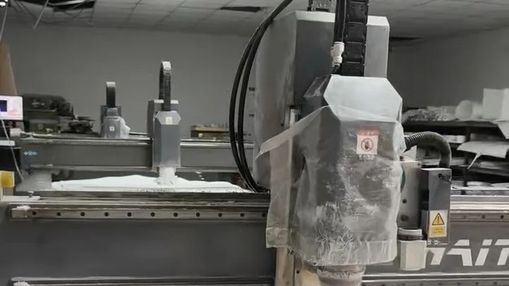 MNT T5 CNC router machining a solid PTFE block