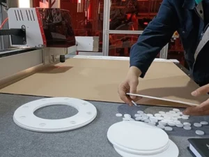 Comparison of CNC router and waterjet cutting methods for thick PTFE plate and gasket material