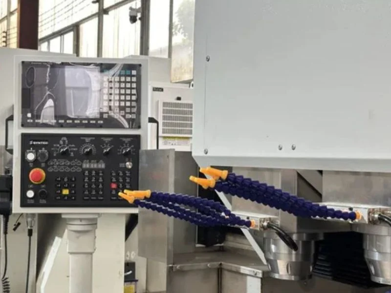 Servo motor motion tuning and rack and pinion drive system alignment check for heavy-duty CNC gantry machining centers.