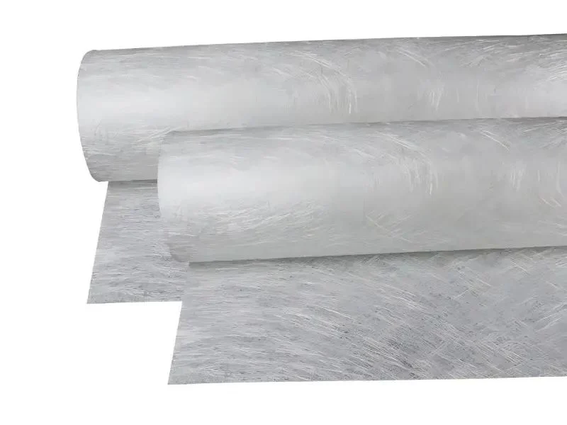 Chopped strand mat held flat by zone vacuum during oscillating knife cut