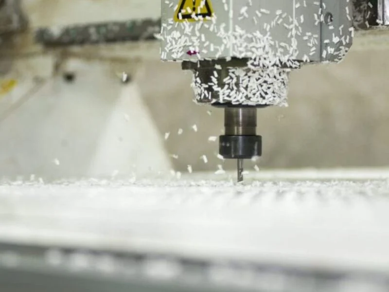Carbide end mill cutting acetal and producing long stringy chips on the MNT T5