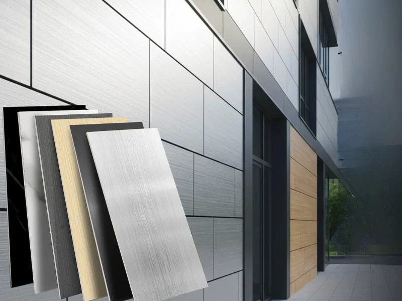 ACM facade panel cut and grooved on a CNC router
