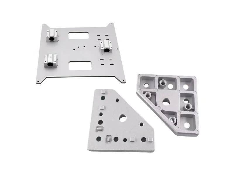 Machined aluminium base plate with tapped holes