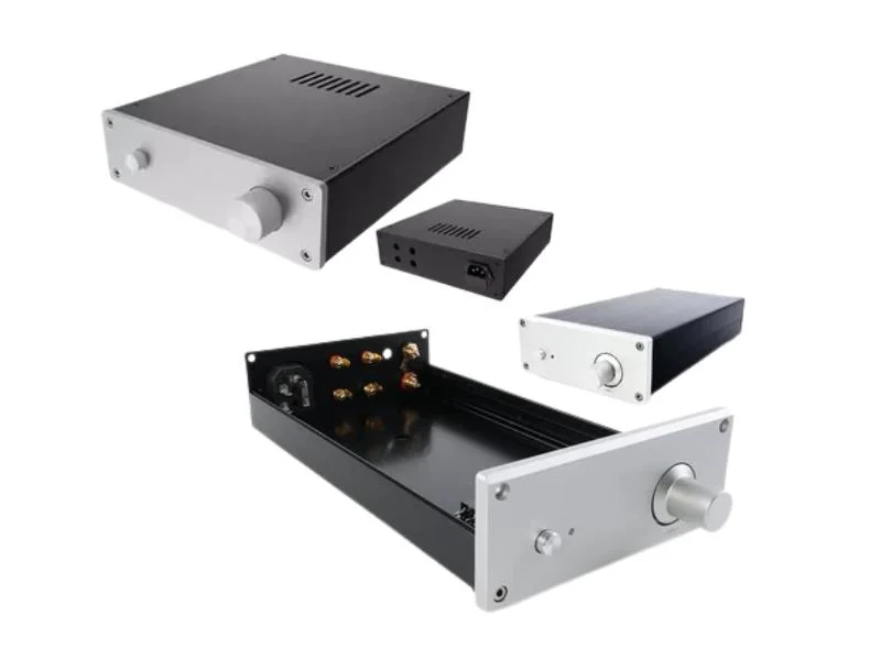 Aluminium enclosure panel with machined cutouts