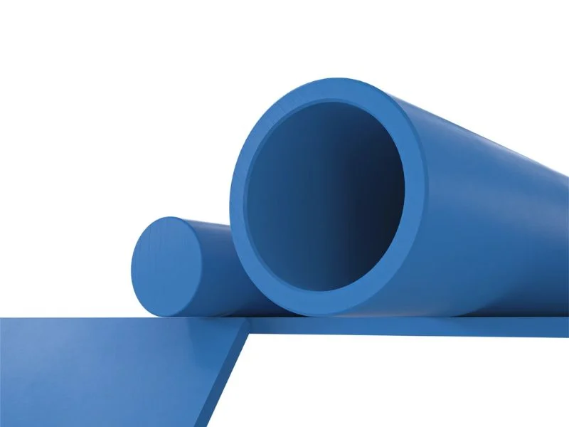Blue metal-detectable food-contact acetal sheet for food processing parts