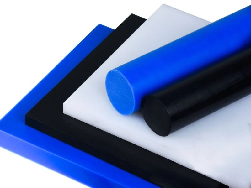 Blue metal-detectable food-grade UHMW sheet for food plant components