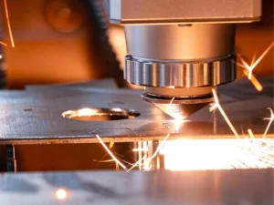 Carbon steel sheet cut on a fiber laser