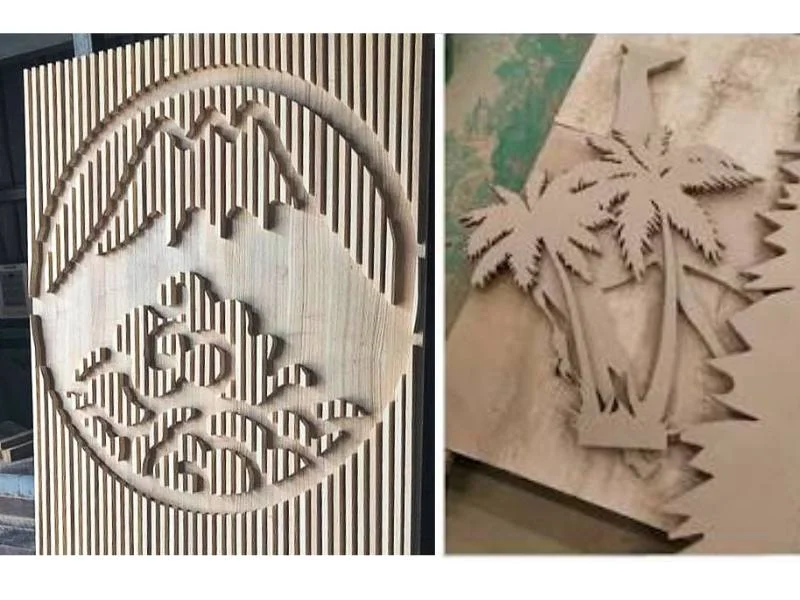 Carved dimensional sign with 3D relief lettering