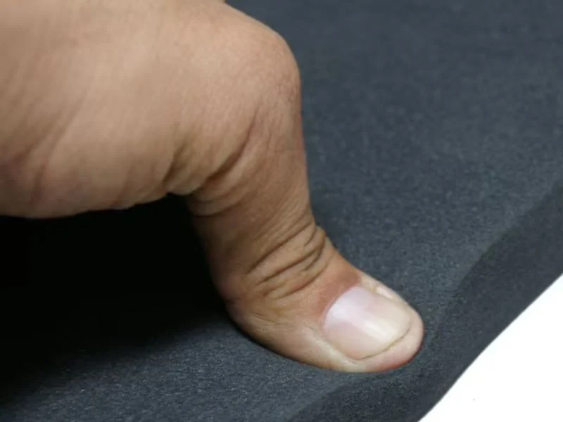 Closed-cell neoprene sponge cut with cells intact at the edge on the MNT C-series