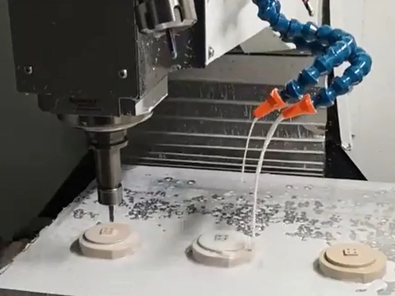 Dry machining setup with lot traceability documentation for medical PEEK parts