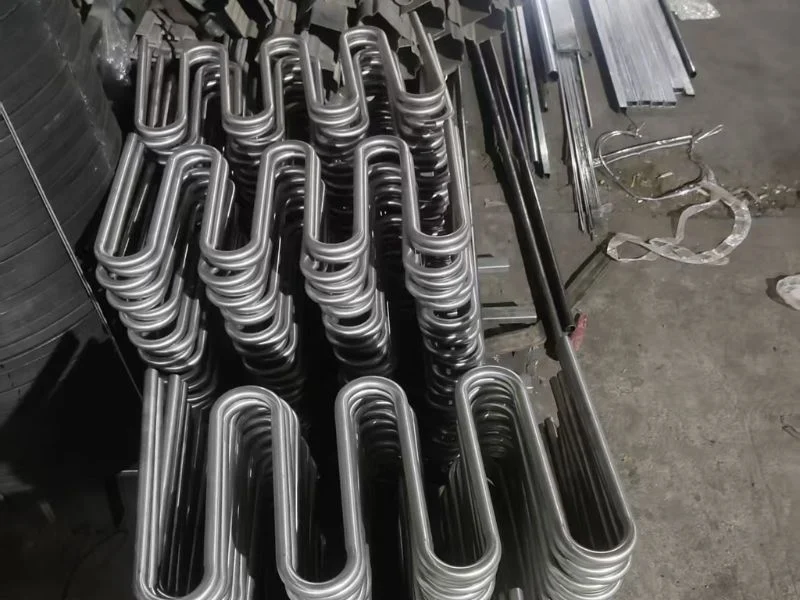 Batch of fitness equipment tube parts with repeated hole patterns
