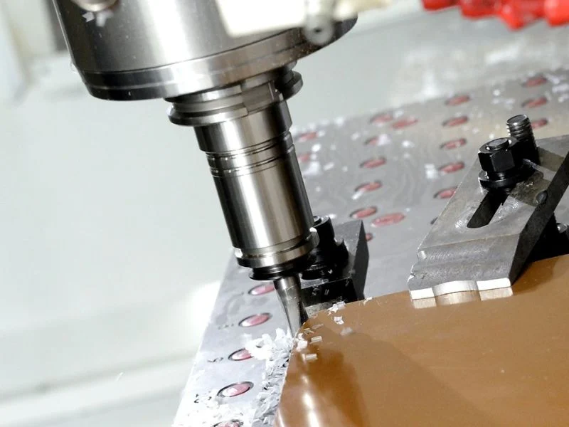 Tooling board block machined on a five axis router