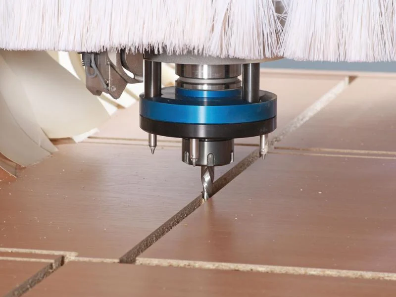 Melamine faced particleboard nested on a CNC router