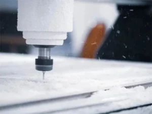 Polished uncoated carbide end mill used for machining acetal and Delrin