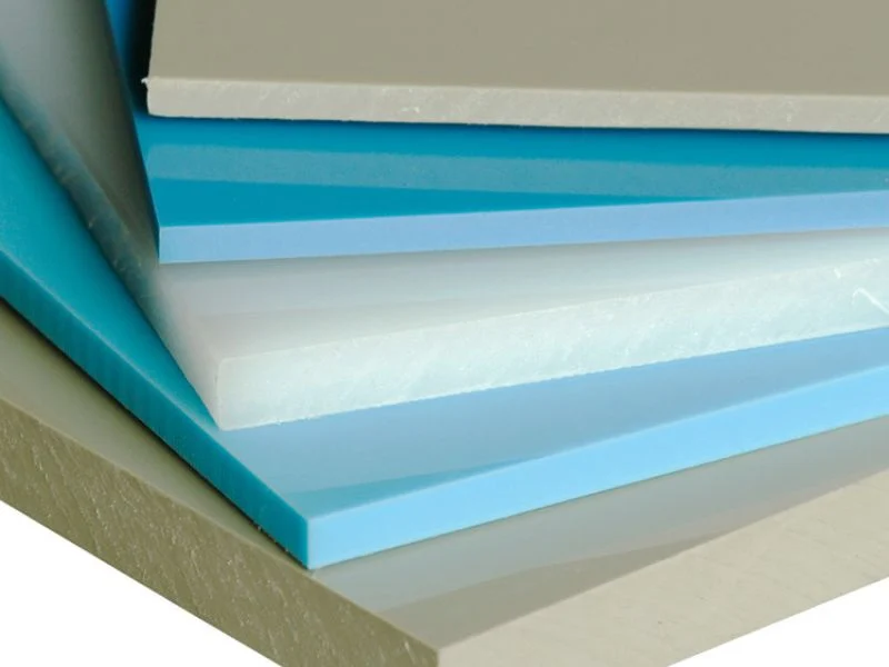Polypropylene sheet and PE-HD tank material before machining