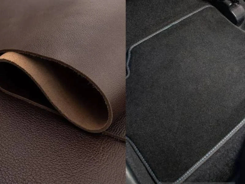 Leather, carpet and felt parts cut on one MNT C-series table