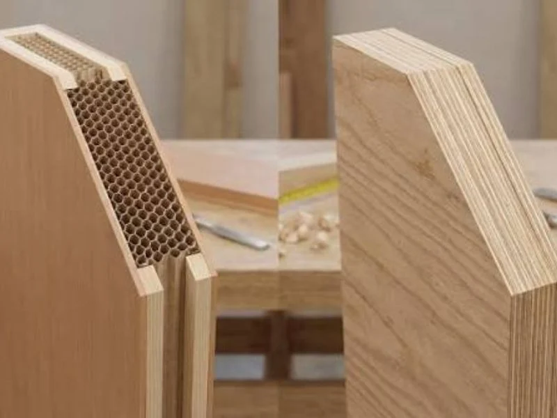 Flush door core with plywood and LVL frame