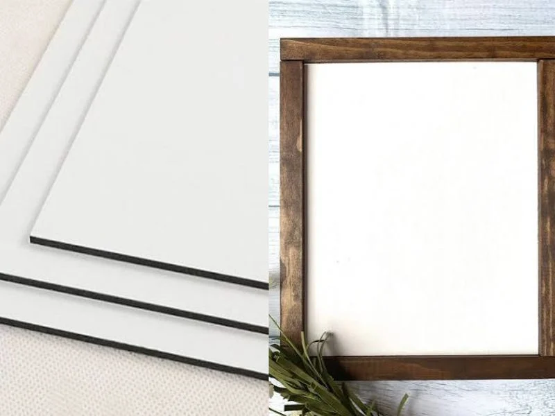 ACM sign panel V-grooved and folded into returns