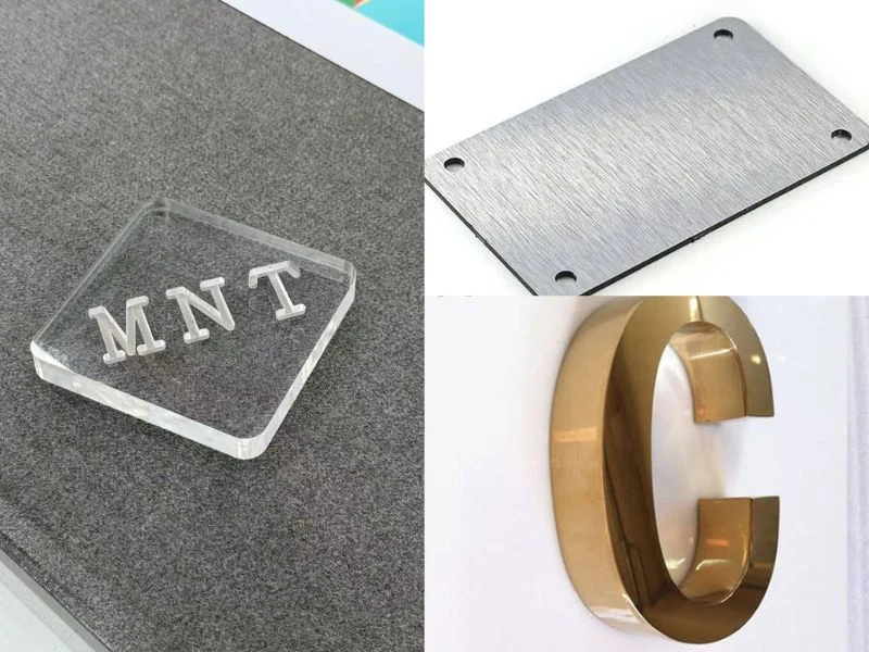 Sign artwork file split into layers by material