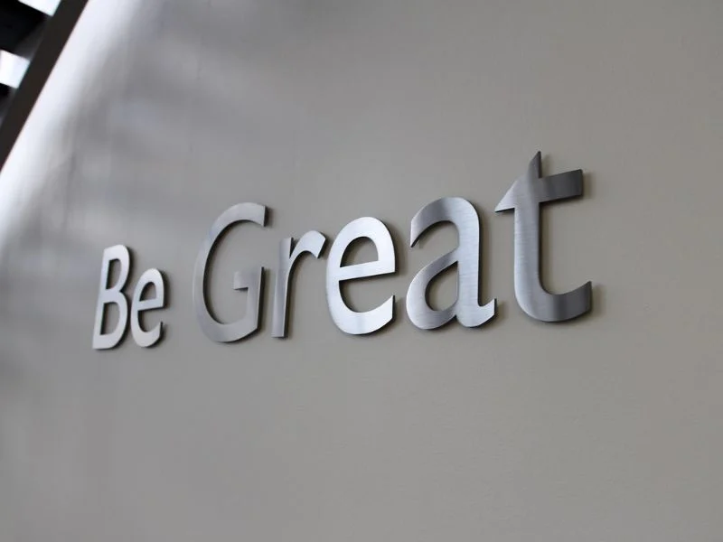 Fiber laser cutting stainless steel sign letters